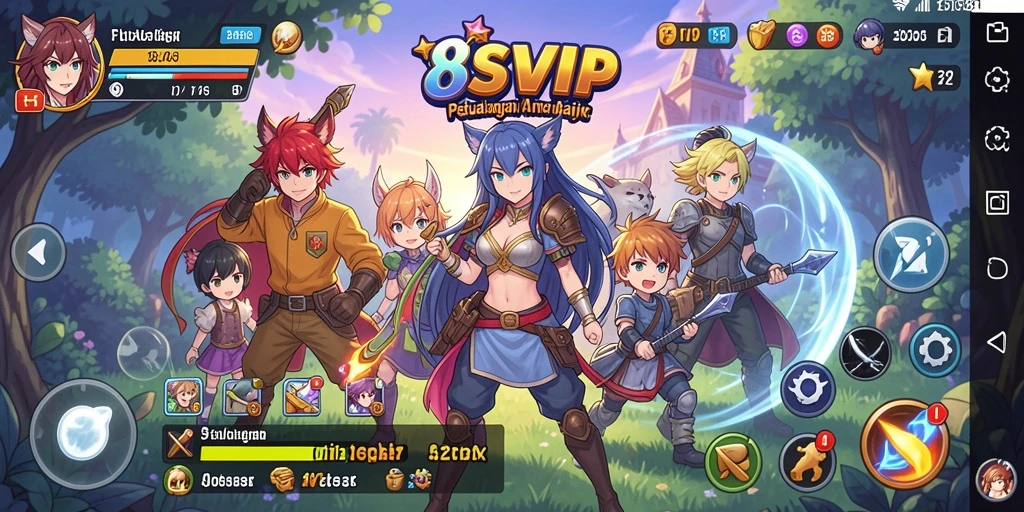 Tampilan gameplay seru dari 8SVIP yang menghadirkan karakter anime favorit.