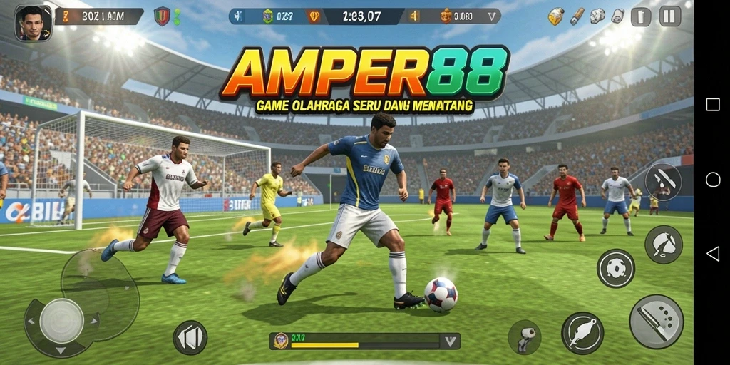 Tampilan gameplay yang seru dan mendebarkan di AMPER88.