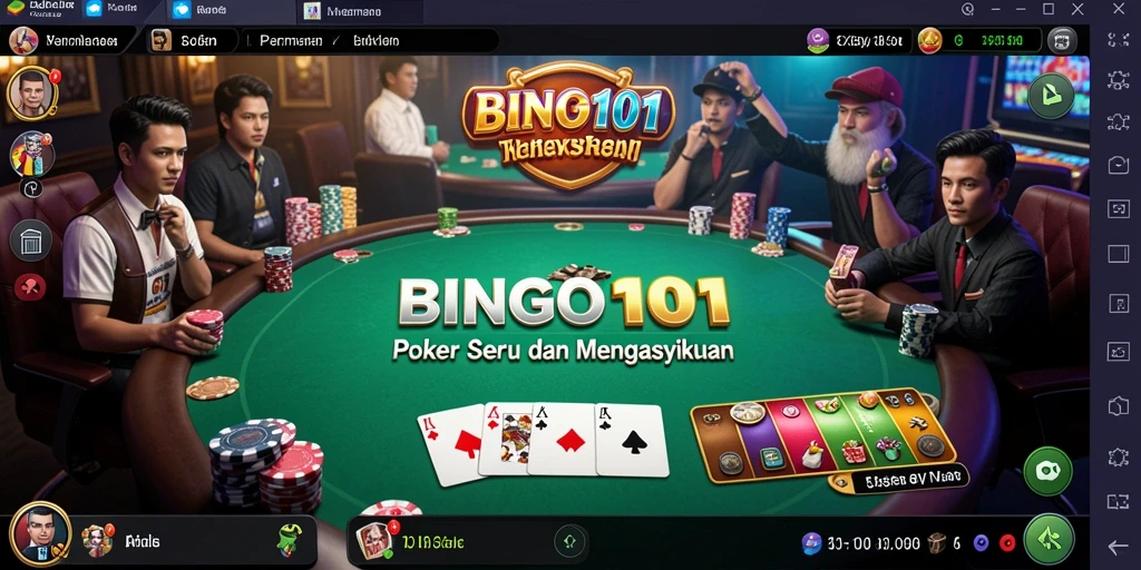 Tampilan permainan Poker yang menarik dan interaktif di BINGO101.
