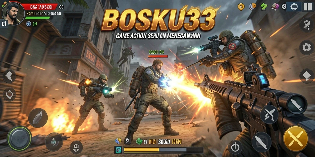 Tampilan gameplay yang seru dan penuh aksi dalam BOSKU33.
