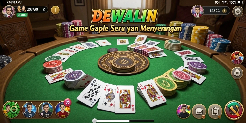 Tampilan gameplay Gaple yang seru dan menarik.