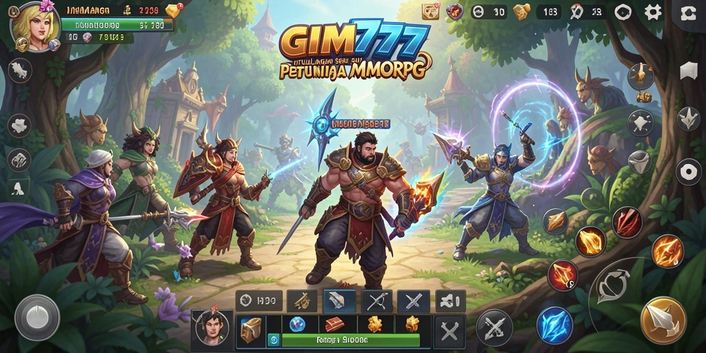 Screenshot gameplay GIM777 menampilkan aksi pertarungan seru dalam dunia MMORPG.