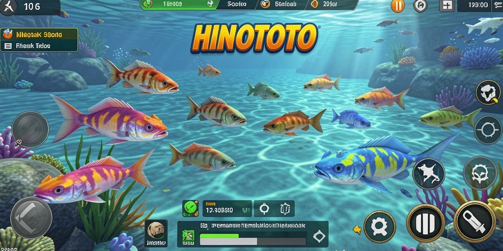 Gameplay HINOTOTO yang seru dalam Tembak Ikan.