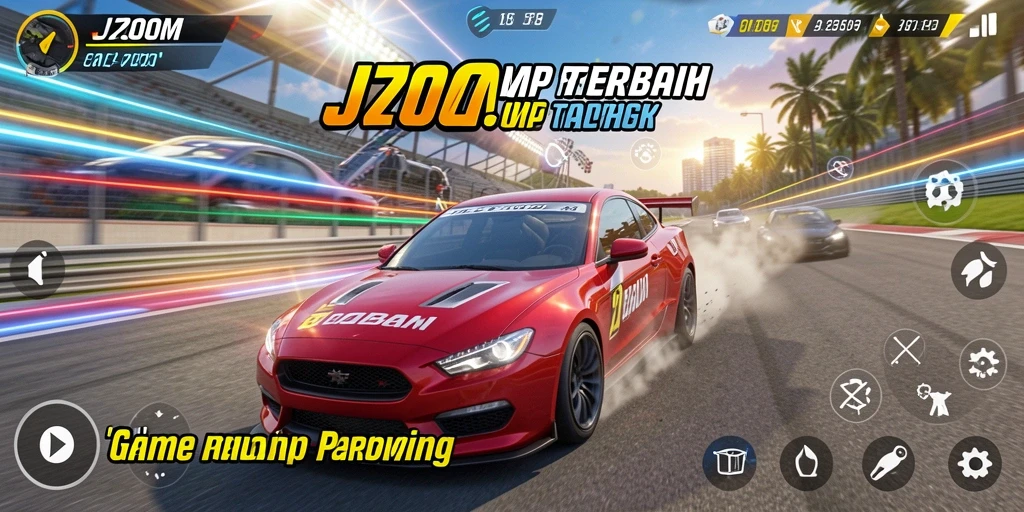 Tampilan gameplay menakjubkan dari game balap J200M.
