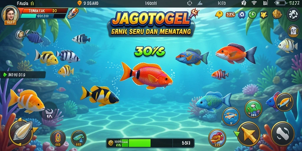 Tampilan gameplay seru di JAGOTOGEL saat menembak ikan.
