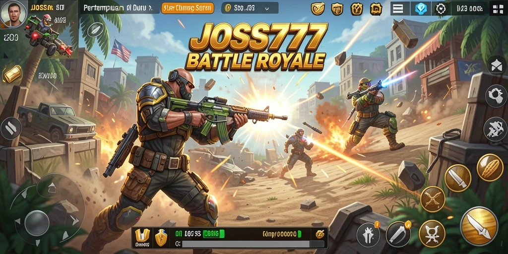 Gameplay seru di JOSS777 dengan aksi Battle Royale yang intens.