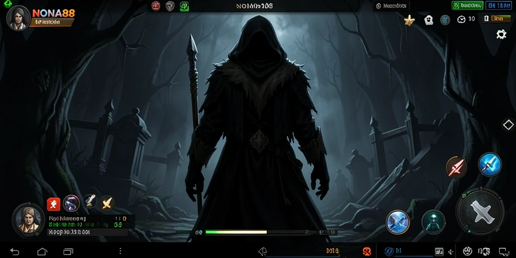 Gameplay NONA88 menunjukkan suasana menakutkan dan aksi mendebarkan.