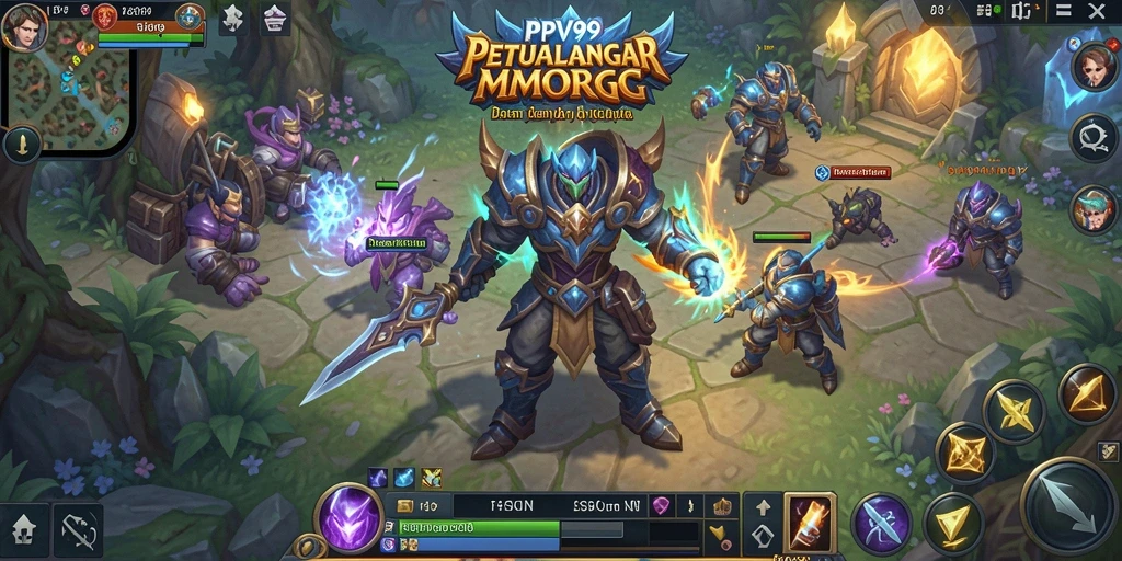 Tampilan screenshot PPV99 menampilkan pertempuran epik dalam dunia MMORPG.