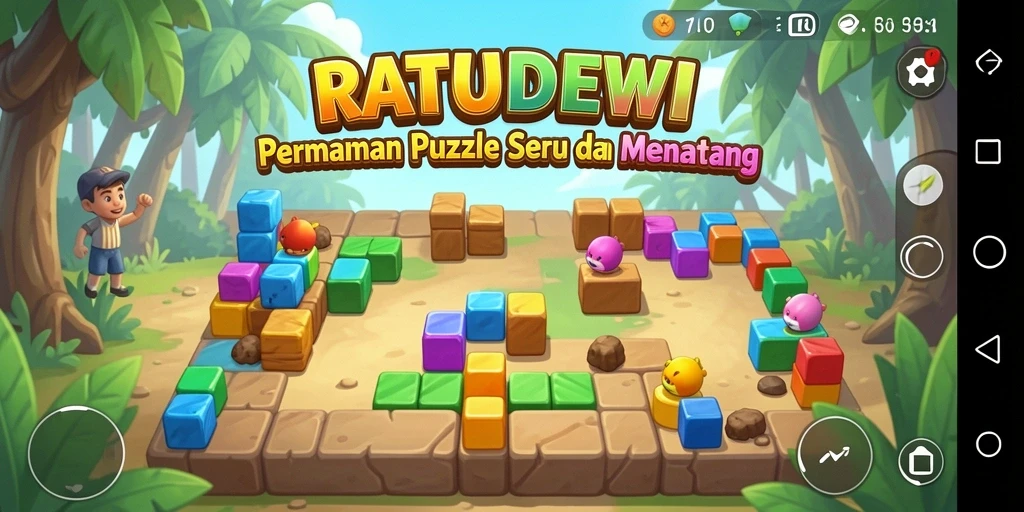 Tampilan gameplay RATUDEWI yang menarik dan penuh warna.