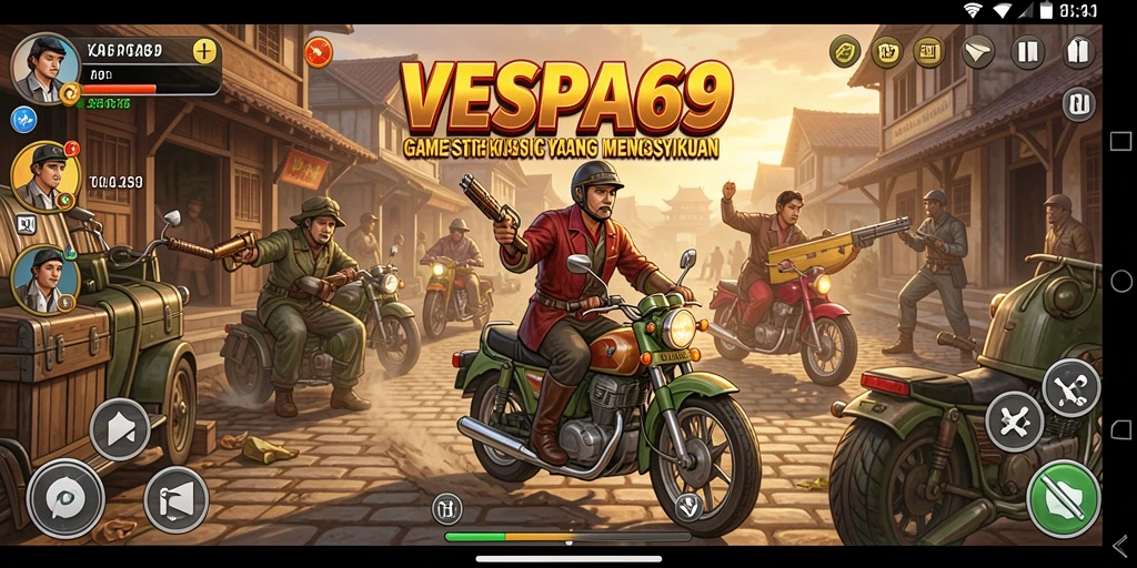 Tampilan gameplay mendebarkan di VESPA69 dengan elemen strategi yang mendalam.