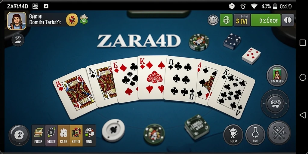 Tampilan gameplay seru dari ZARA4D dalam bermain Domino.